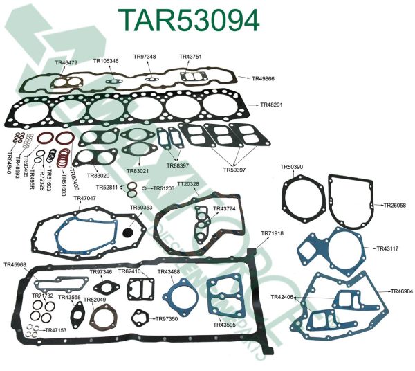 Overhaul Gasket Set | 6076T/A/H John Deere | TAR53094